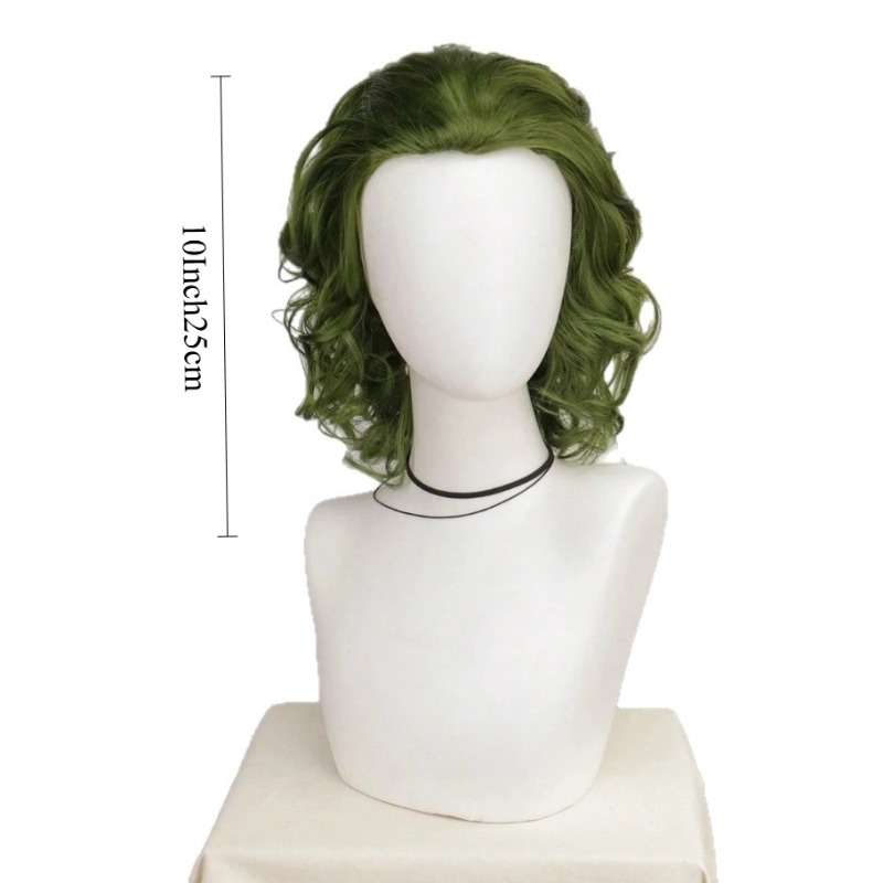Green Mens Wigs Hair Length 25.4Cm