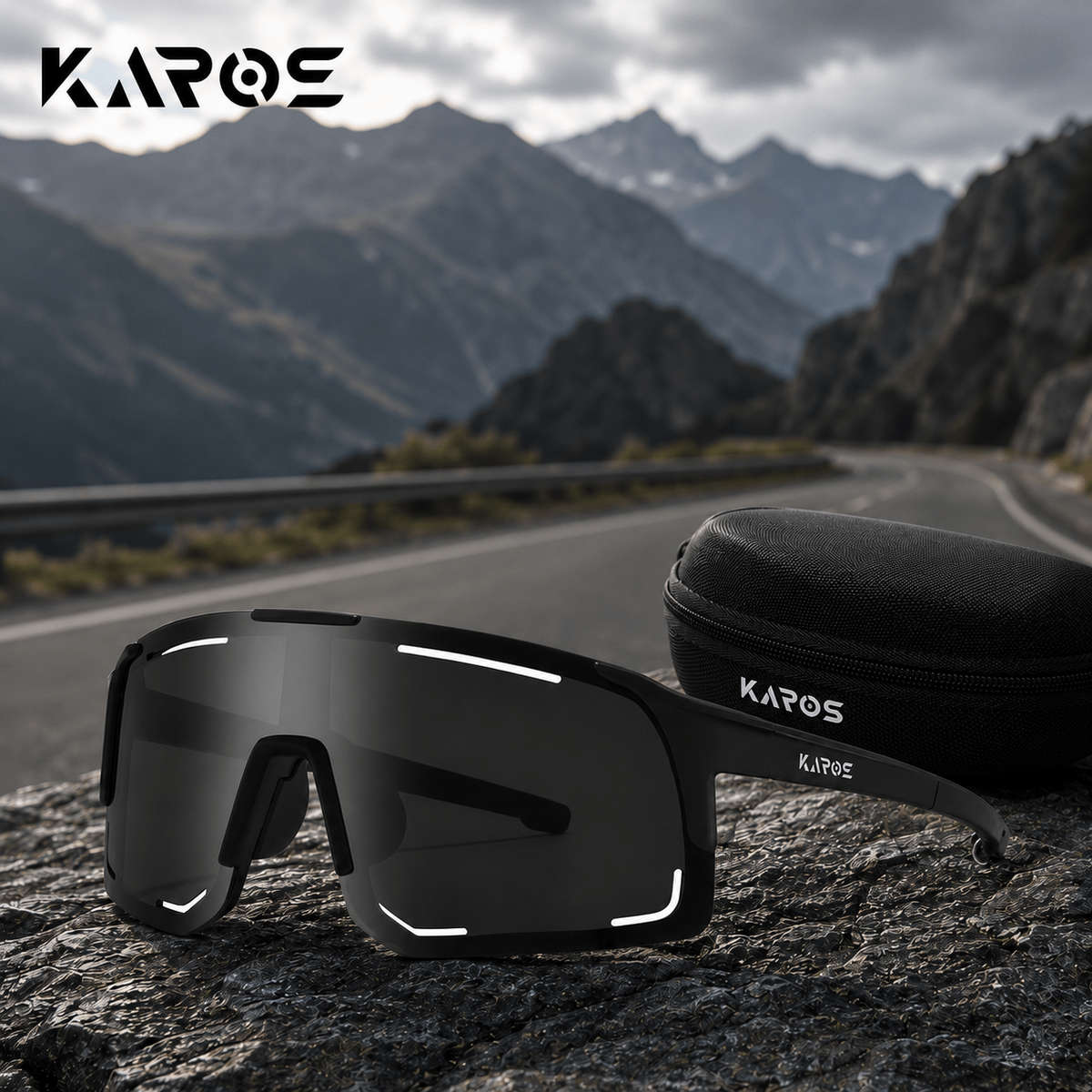 Cycling Glasses Color Black Frame Transparent Lens