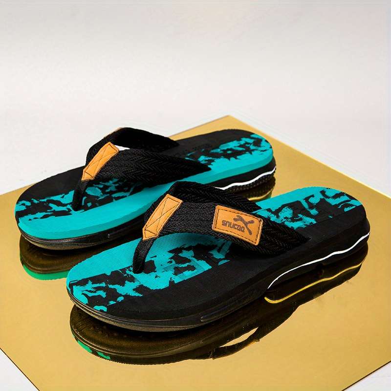 Men Slippers Summer Style Blue Size Uk 7.5