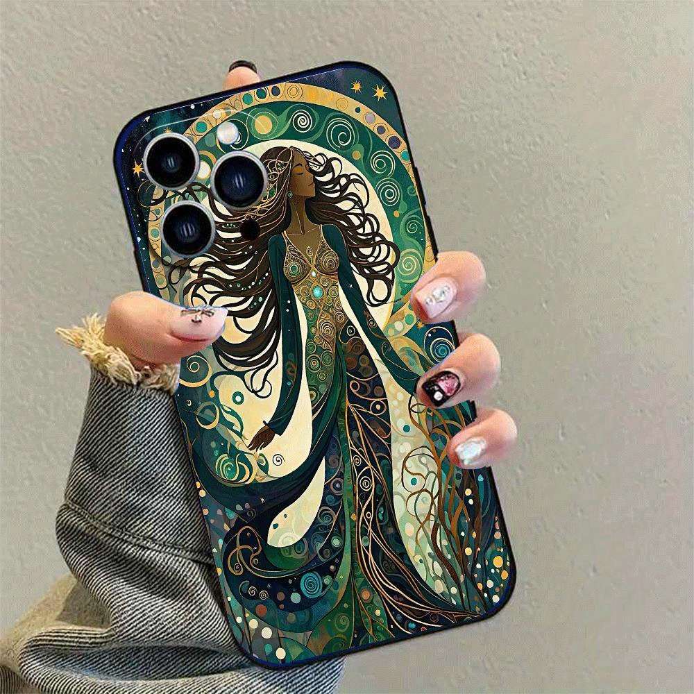 1Pc Black For iPhone 14 African Style Phone Case