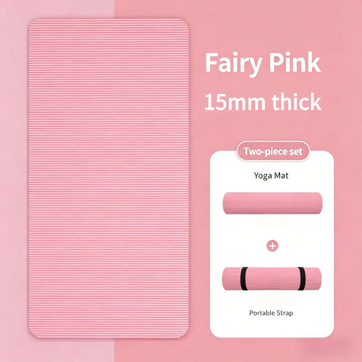 Yoga Mat Romantic Powder Thickness 1.5Cm