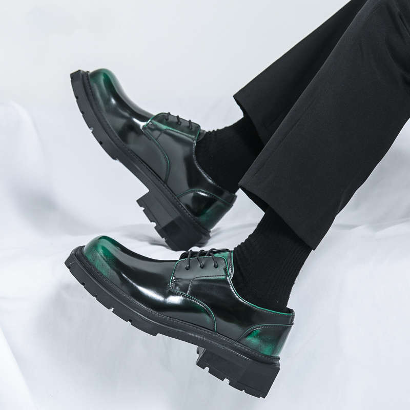 Mens Leather Shoes Color Green Sizeuk 8