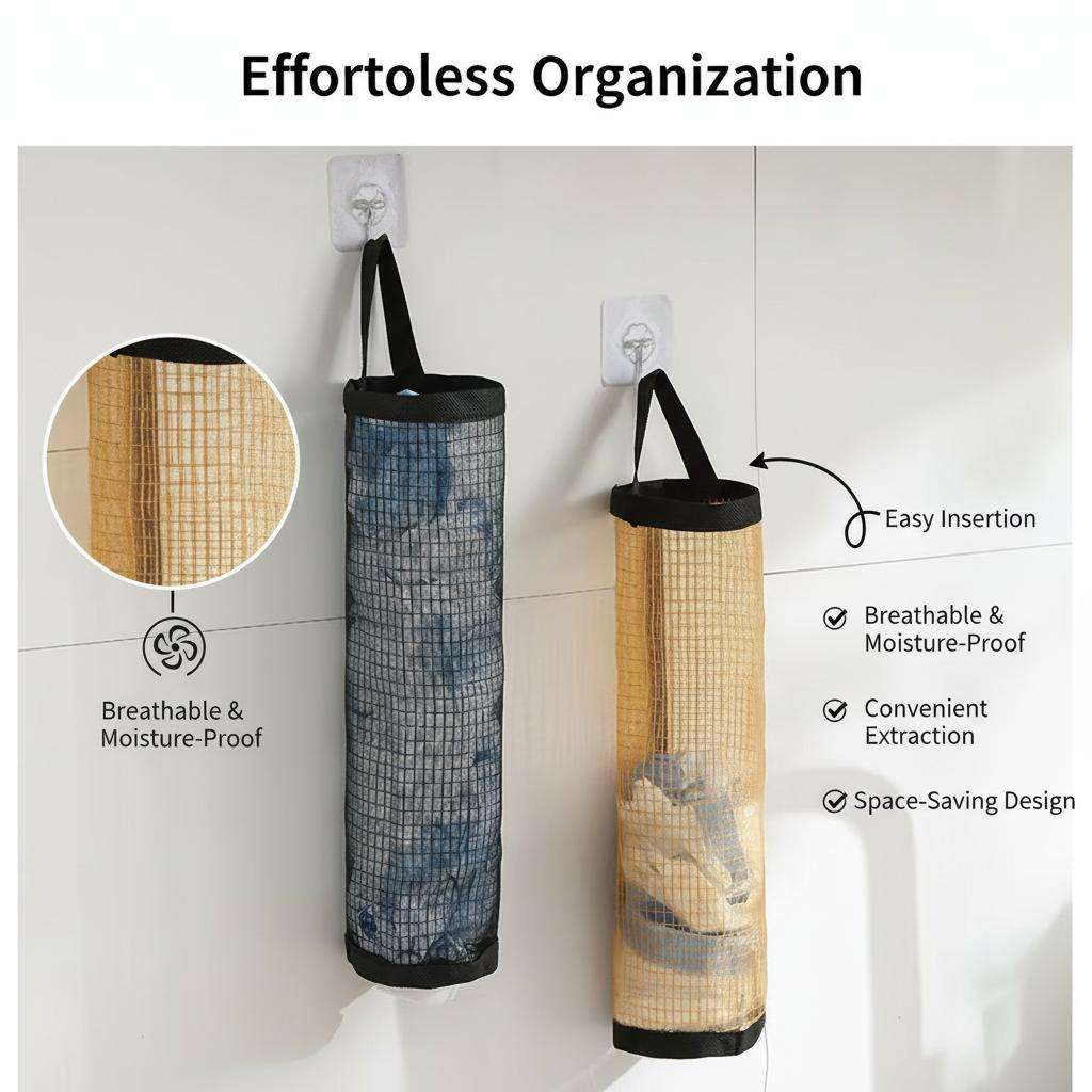 Trash Bag3Piece Set 1 Storage Bag2 Hooks