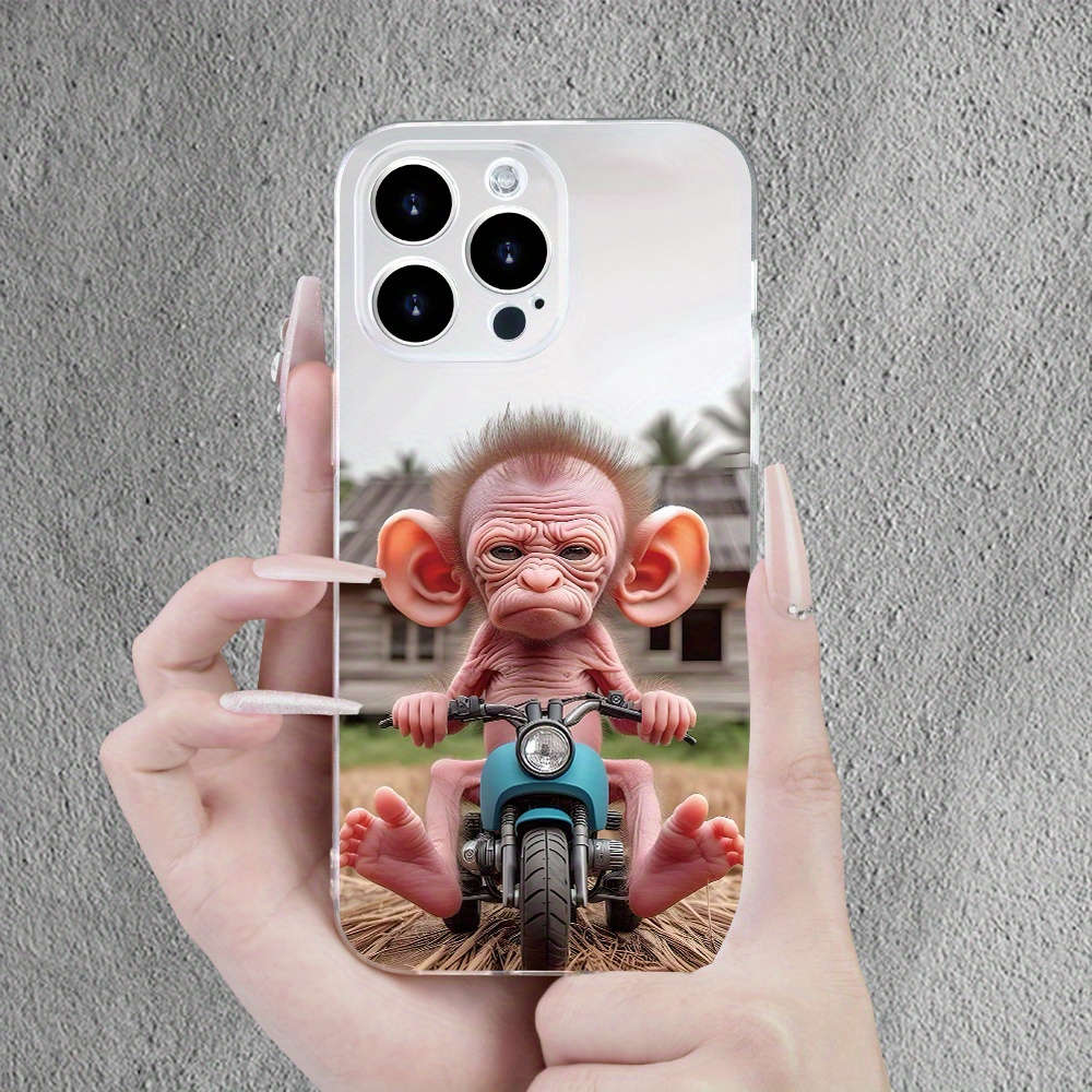 1Pc Transparent For iPhone 7 Funny Cute Monkey Phone Case