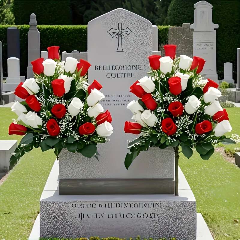 Simulated Flower Quantity 1 Red And 1 White
