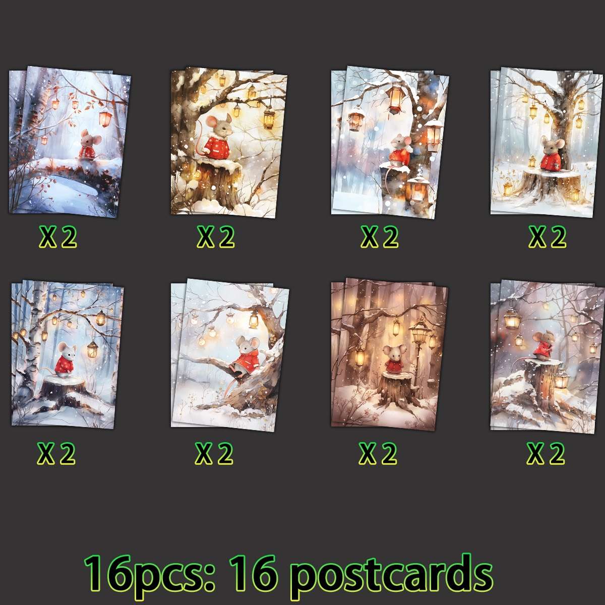 Greeting Cards Quantity 16Pcs