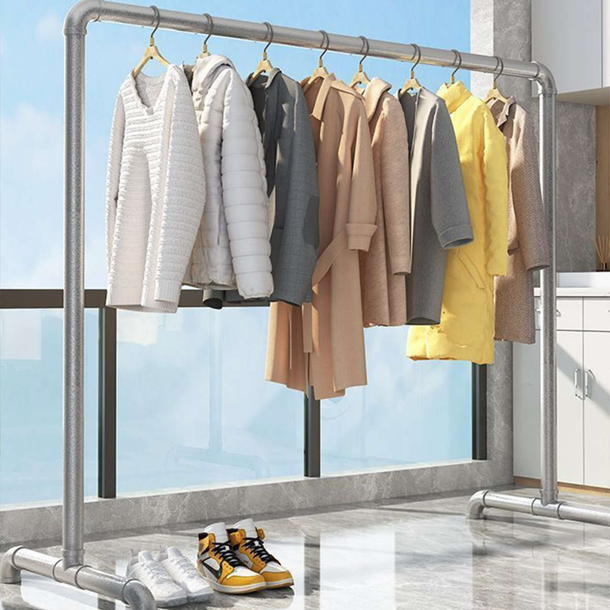 Clothes Rack Metal Coat Hanger Size 1 Meter In Length And 1.2 Meters In Height
