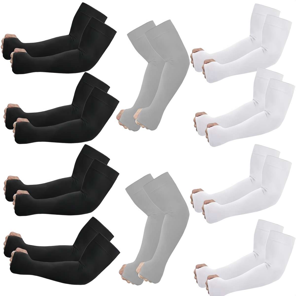 Sunscreen Sleeves Color 10 Pairs 5 Black 5 White