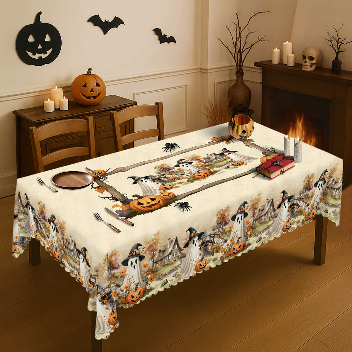 Halloween tablecloth decoration size Rectangle 5570in 140180cm