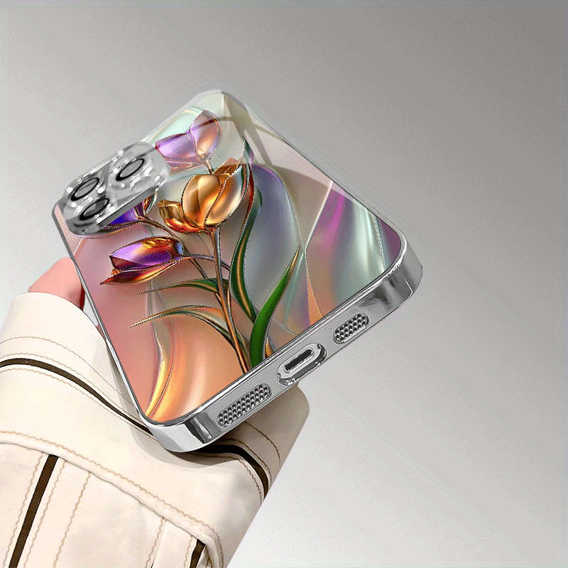 1Pc Mixed Color  For iPhone 8 Tulip Pattern Phone Case