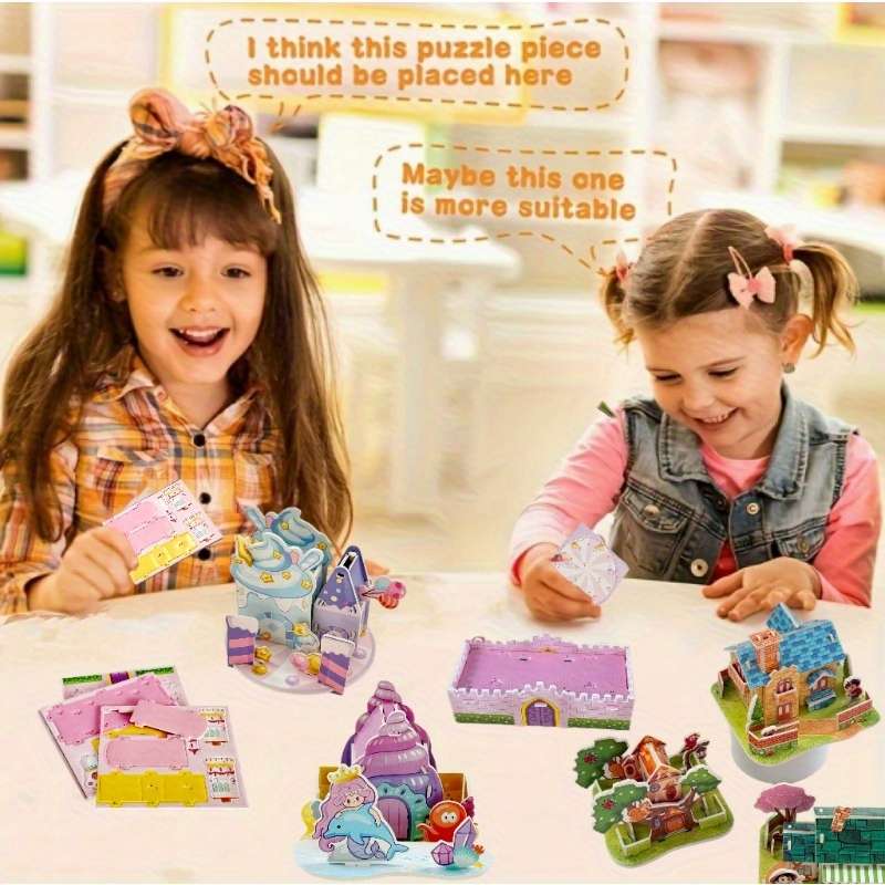 3D Building Model Puzzle Set Model Random Quantity 4 Pcs