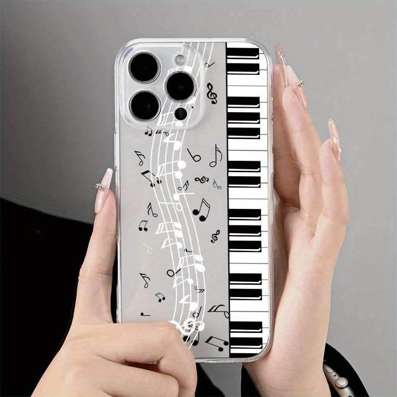 1Pc Transparent For iPhone 13 Mini Piano Sheet Music Phone Case