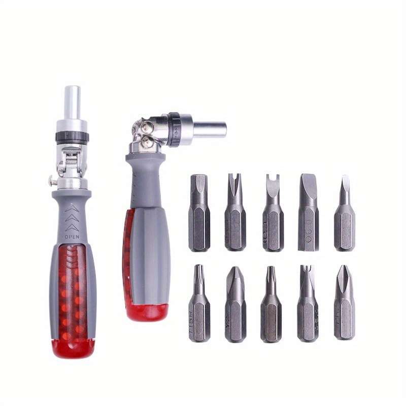 Screwdriver Bit Tool Set Color Twistable Ratchet Screwdriver 10 In 1 Upgraded Version