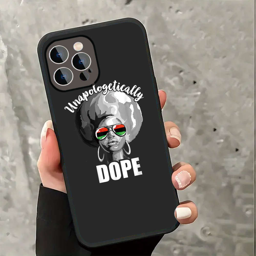 1Pc Black For iPhone 13 Style Africa Phone Case