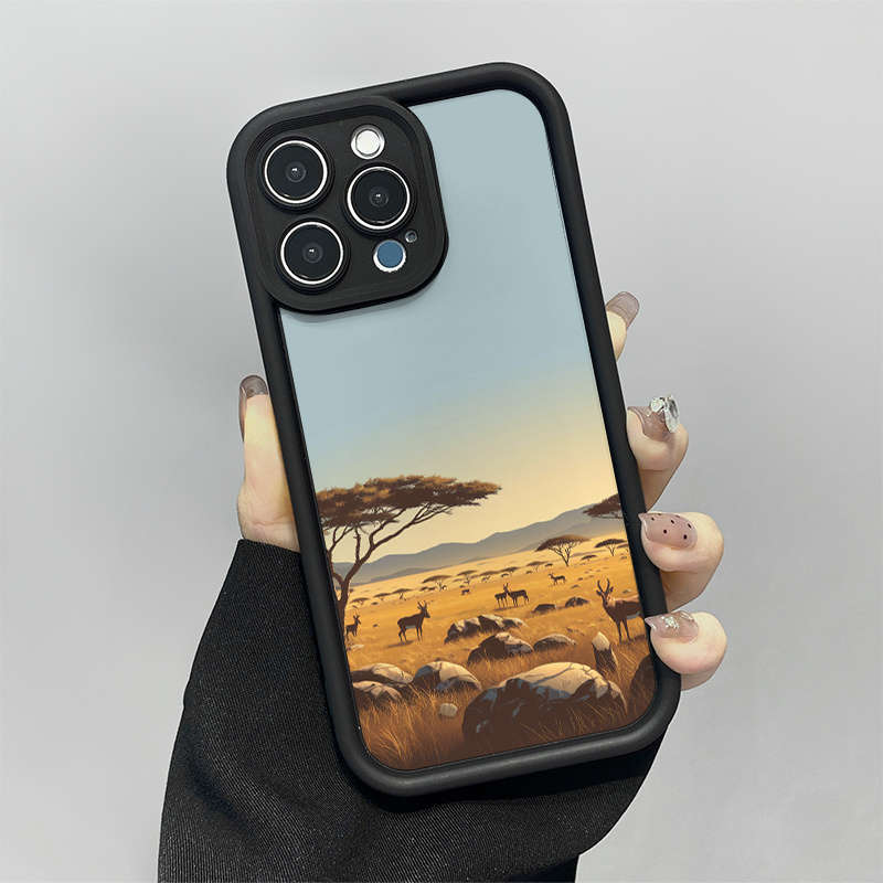 1Pc Mixed Color For iPhone 16 African Savanna Phone Case