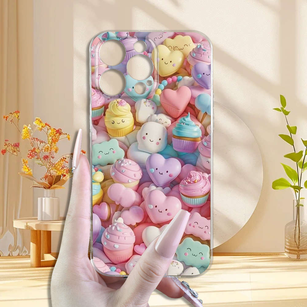 1Pc Transparent For iPhone 7 Plus Heart Shaped Pattern Phone Case