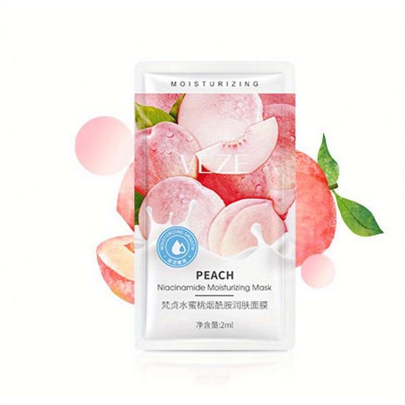 Facial Mask Items 5Pcs Peach Niacinamide Mask