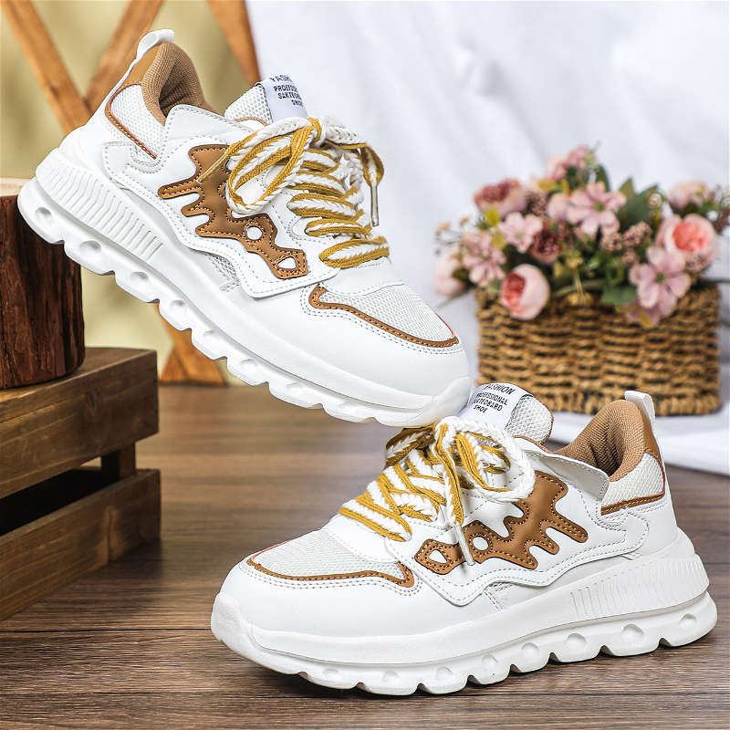 Women S Sneakers Color White Brown Sizeuk 7.5