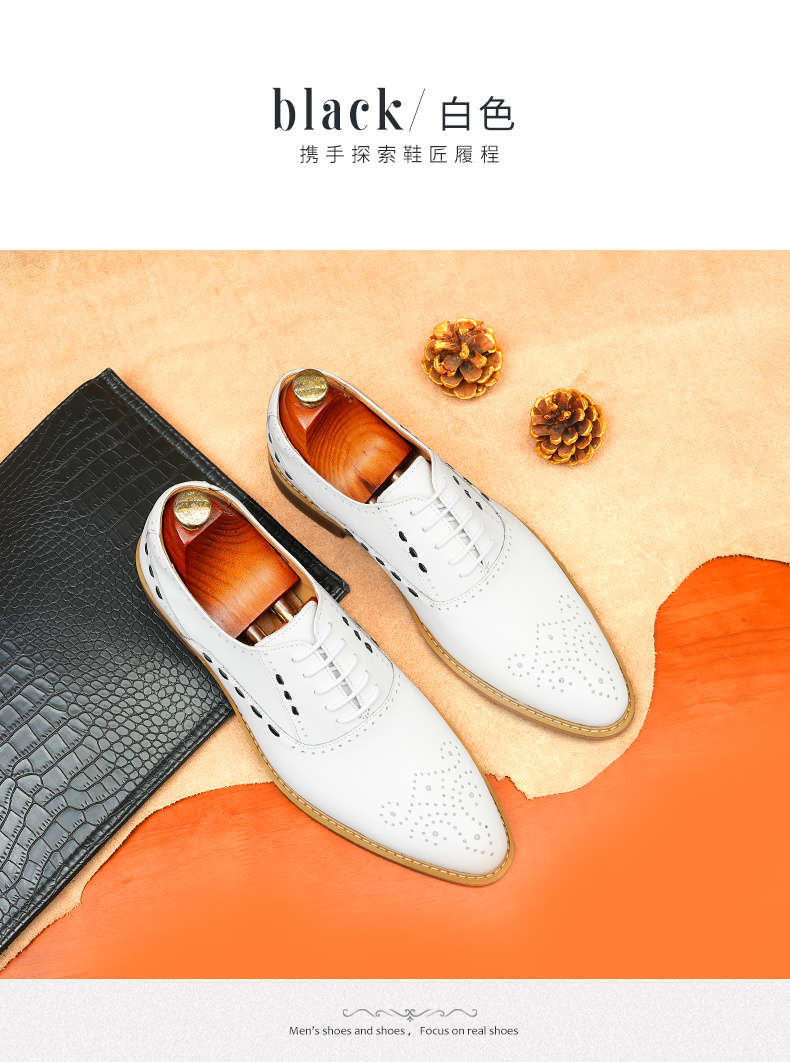 Mens Leather Shoes Color White Sizeuk 8
