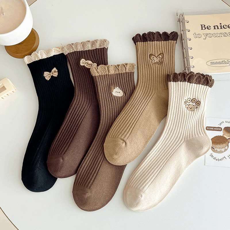 Women S Socks Color 5 Pairslight Coffee Size Onesize
