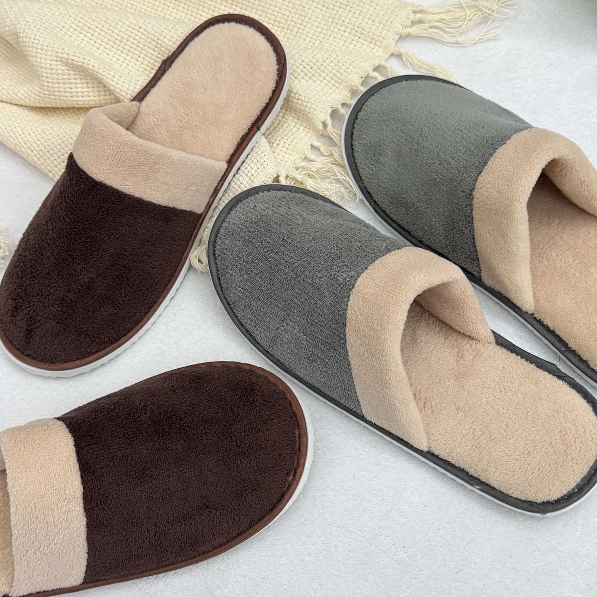 Cotton Slippers Color Grey Sizeuk 9.5