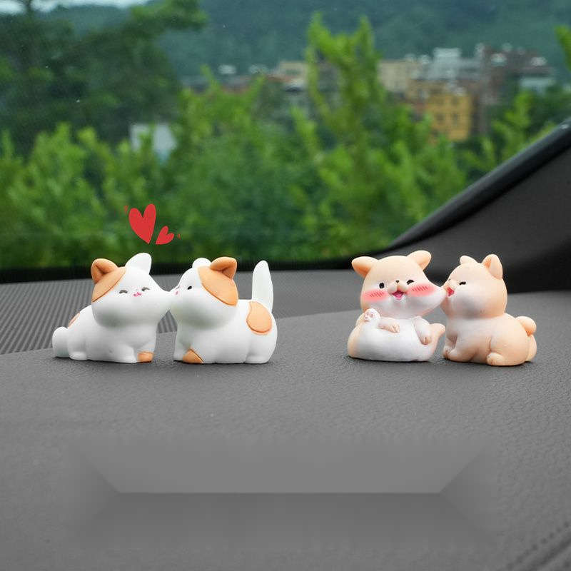 Car Interior Decor With Adhesive-Freecolor Kiss On The Face Cat Size