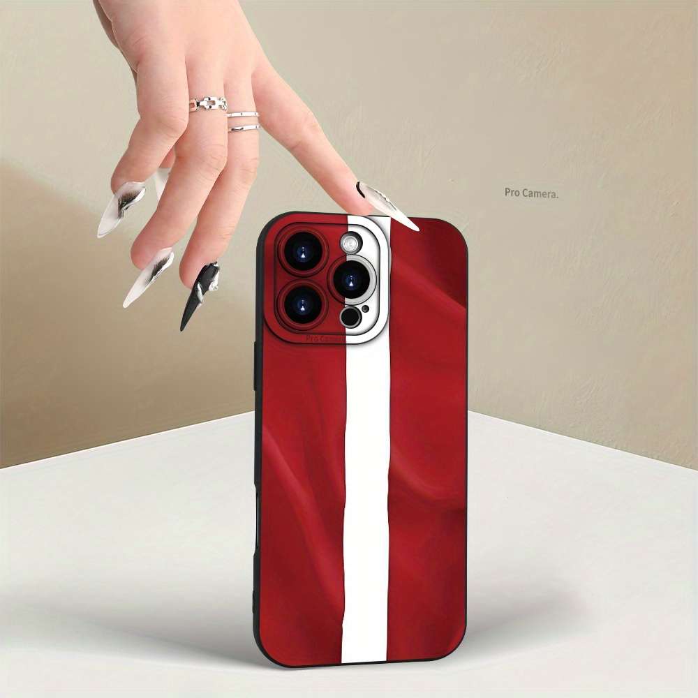 1Pc Black For iPhone 16e Austrian Flag Pattern Phone Case