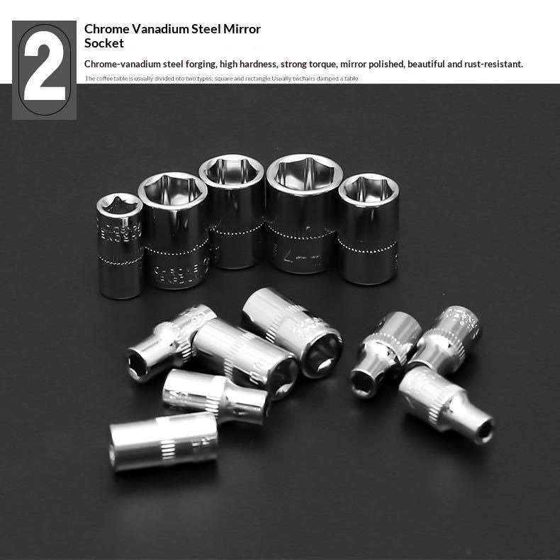 Repair Tools Color 46Pcs Socket Set Deep  Spark