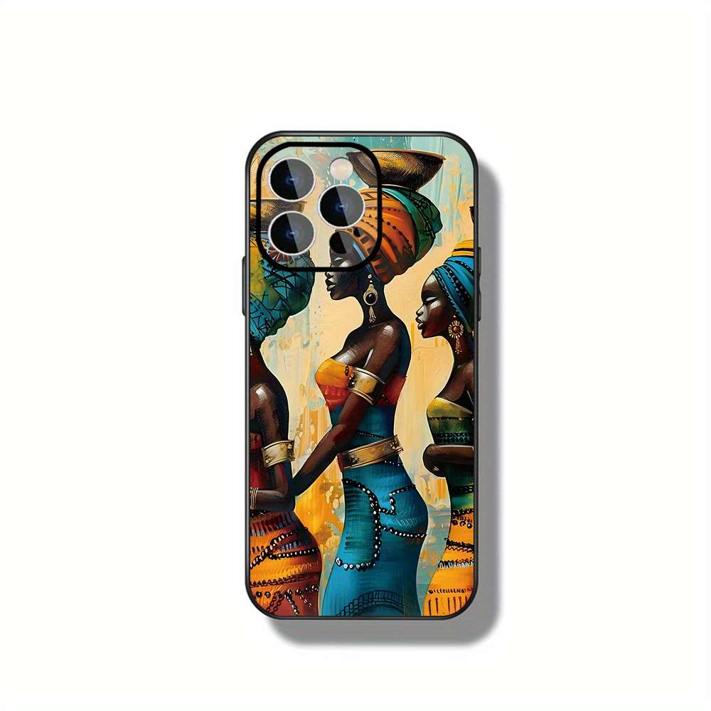1Pc Black For iPhone 15 Plus African Women Phone Case
