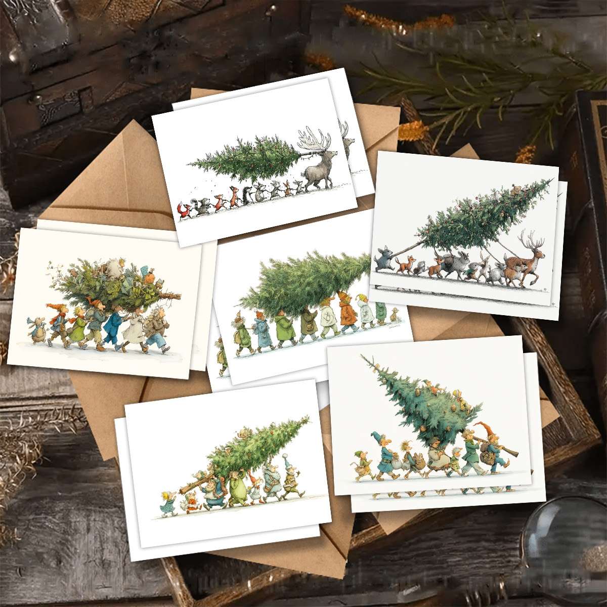 Greeting Cards Style Kraft Paper Envelope  Add  Greetin Quantity 48Pcs