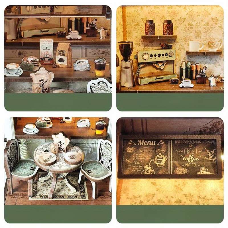 3D Building Model Puzzle Set Style Meet Coffee House