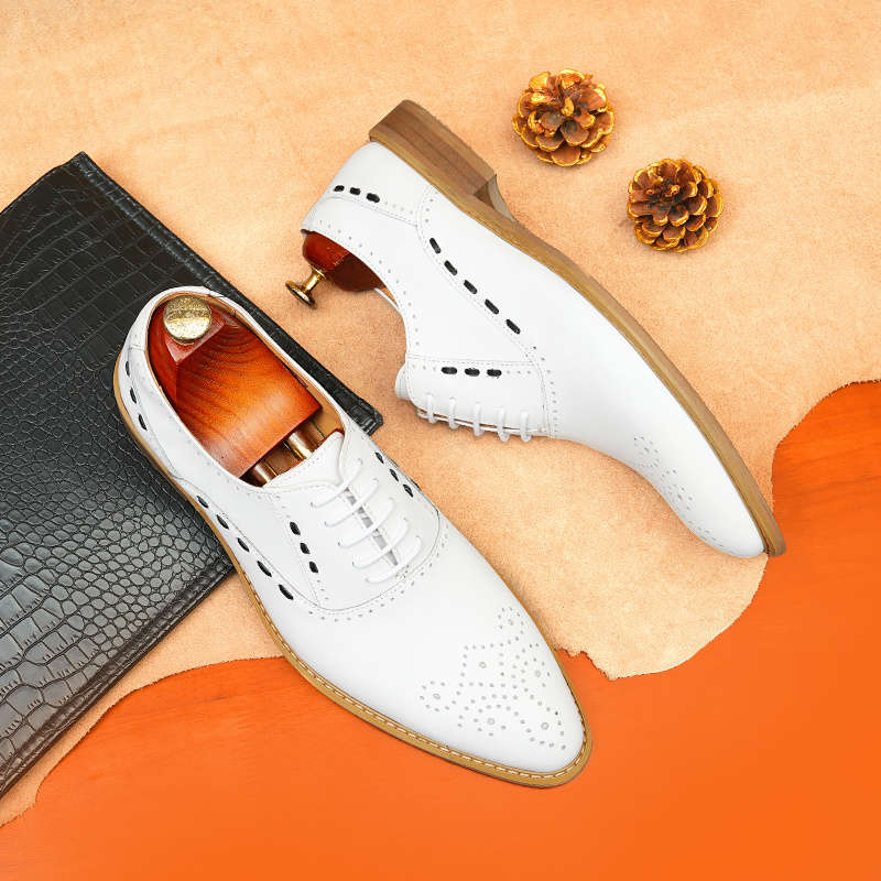 Mens Leather Shoes Color White Sizeuk 8