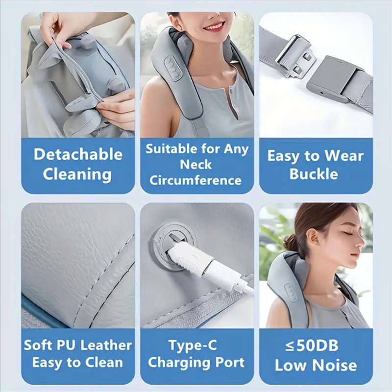Portable 3D Heating Massage Shawl With Acupoint Low Voltage