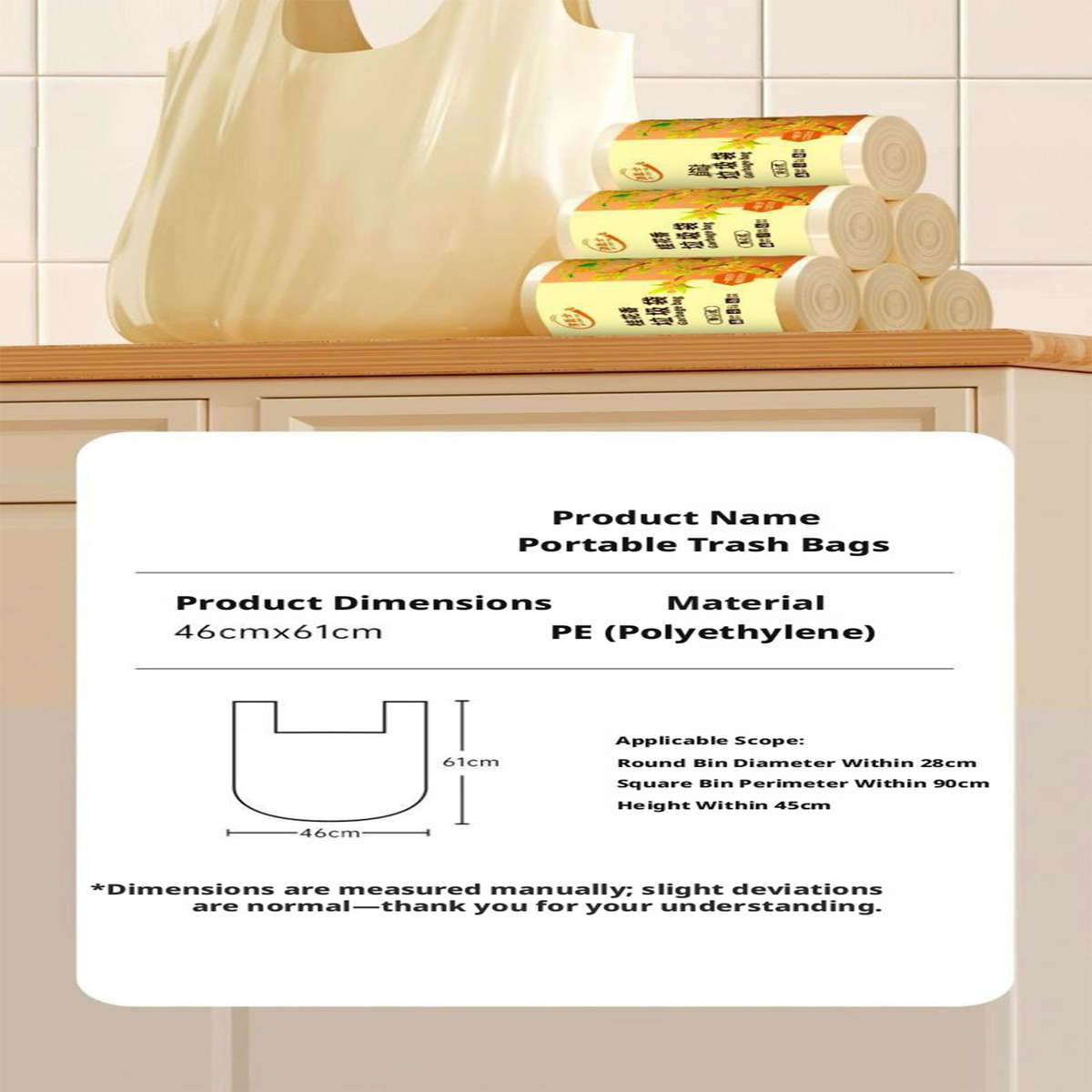 Trash Bag1 Roll100 Pcs Without Packaging