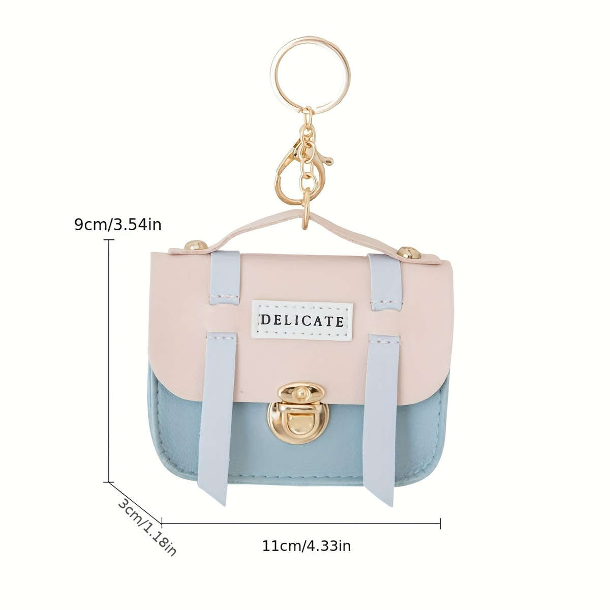Cute Female Creative Mini Compact Coin Purse Bag Small Wallet With Lock And Keychain Pendant