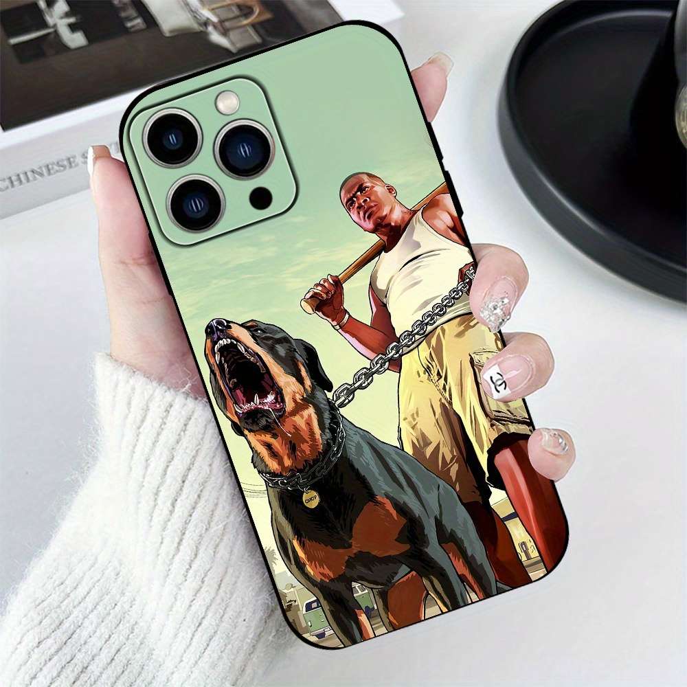 1Pc Black For iPhone 16 Plus Cartoon Cute Phone Case