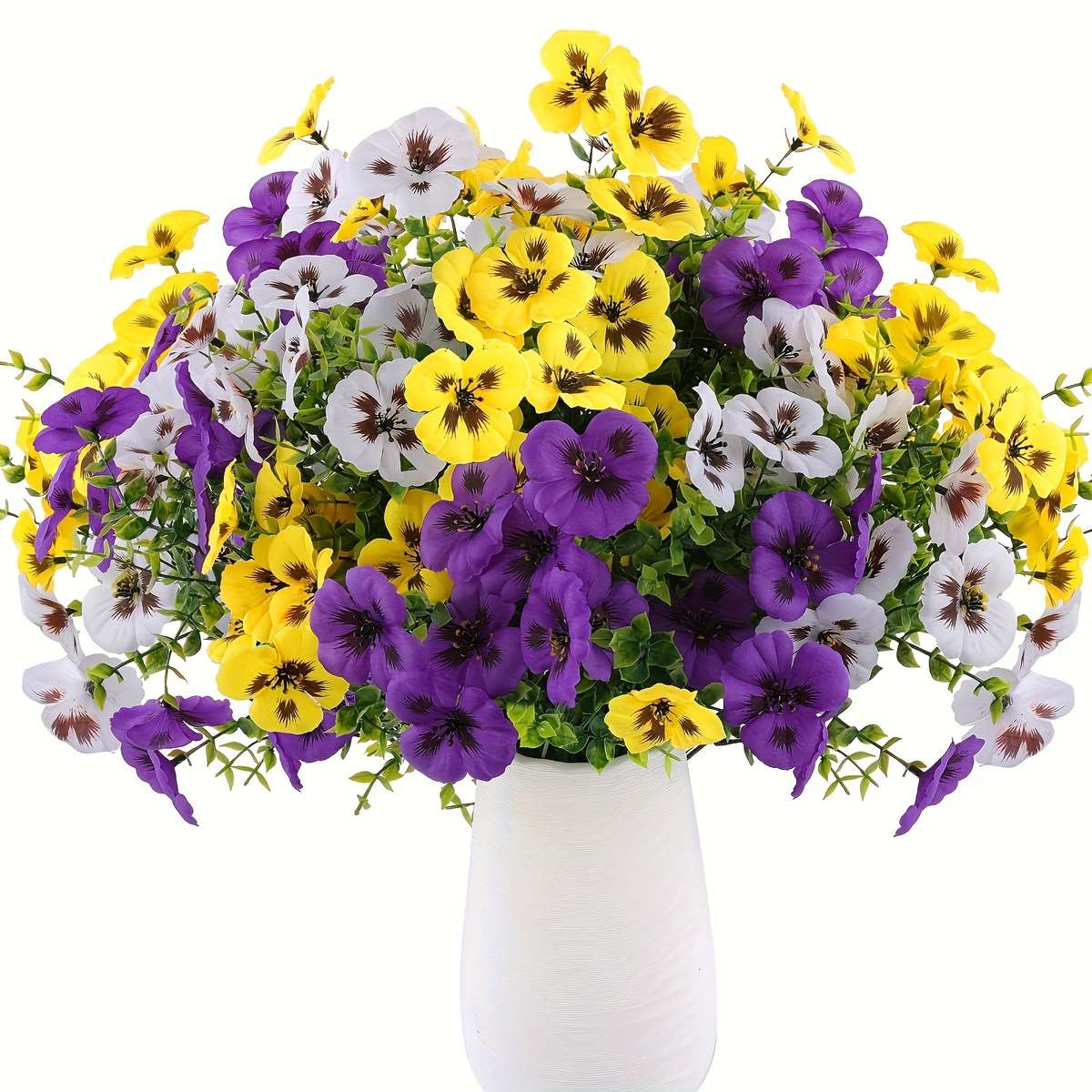 Simulated Flower Quantity Yellow  Purple  White 3 Pieces