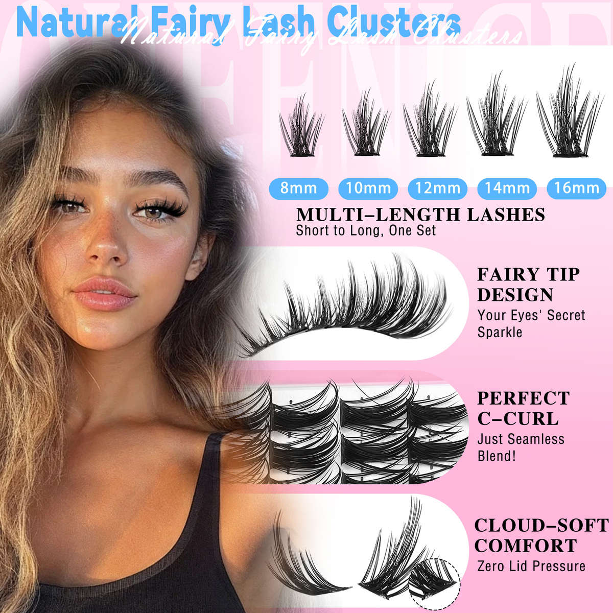 False Eyelashes Model Style F Fairy Lash Clusters