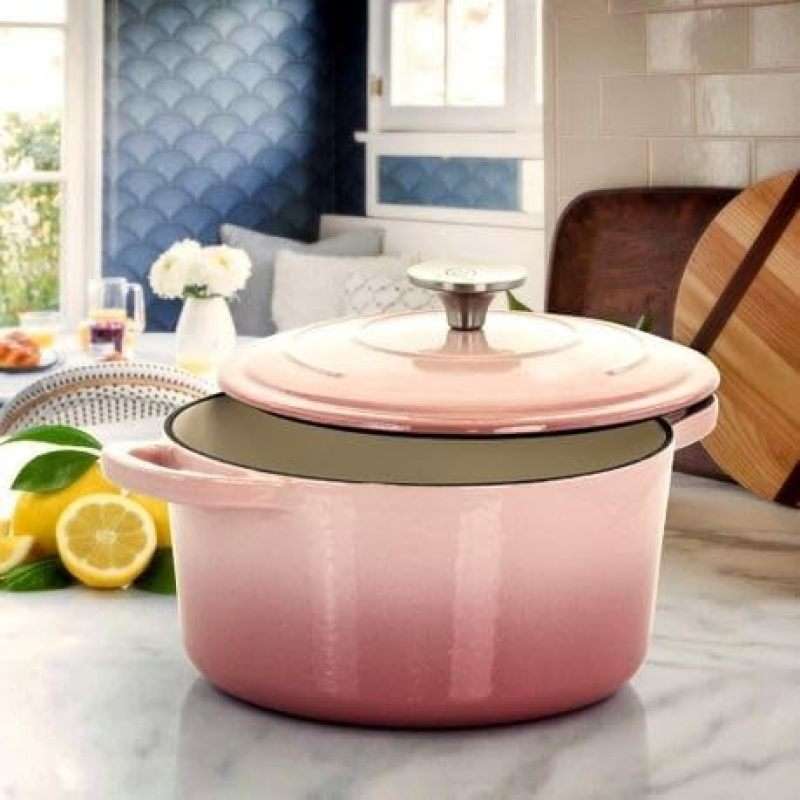 Cookware Pot Color 2 Tone Pink Materialcast Iron