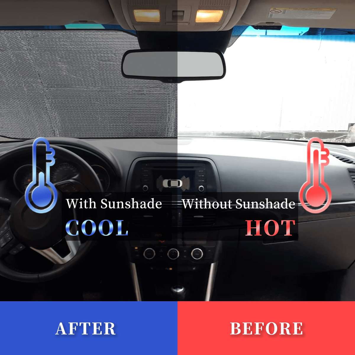 Car Sun Shades Color White Size M