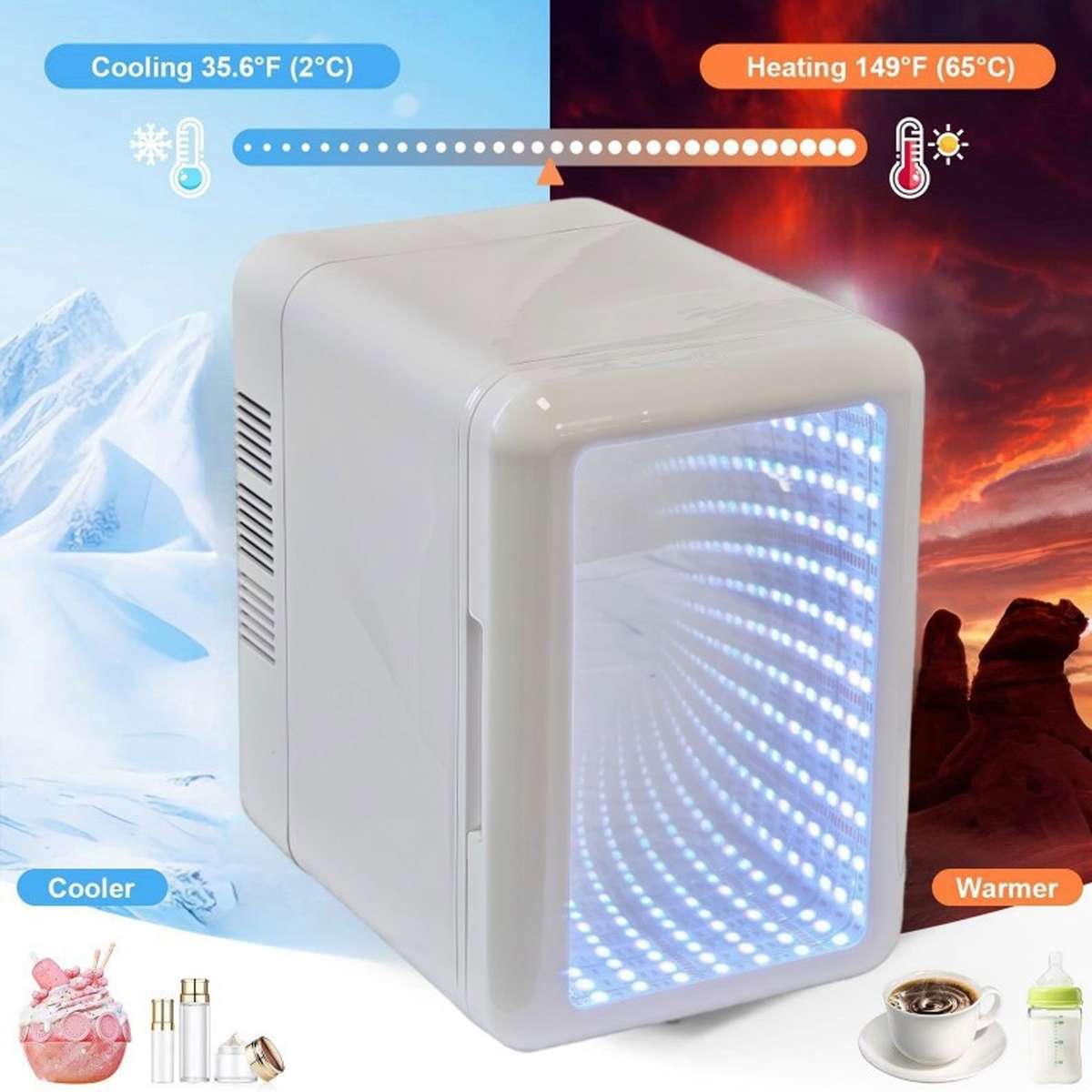 Refrigerator Items White Mirror With Light