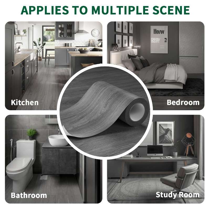 Self Adhesive Floor Stickers Gray Oak 60Cm*300Cm