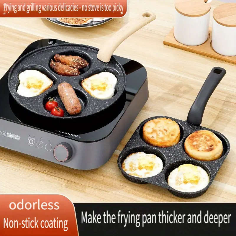 Frying Pan Material 4Slot Curvedhandle Waffle Maker