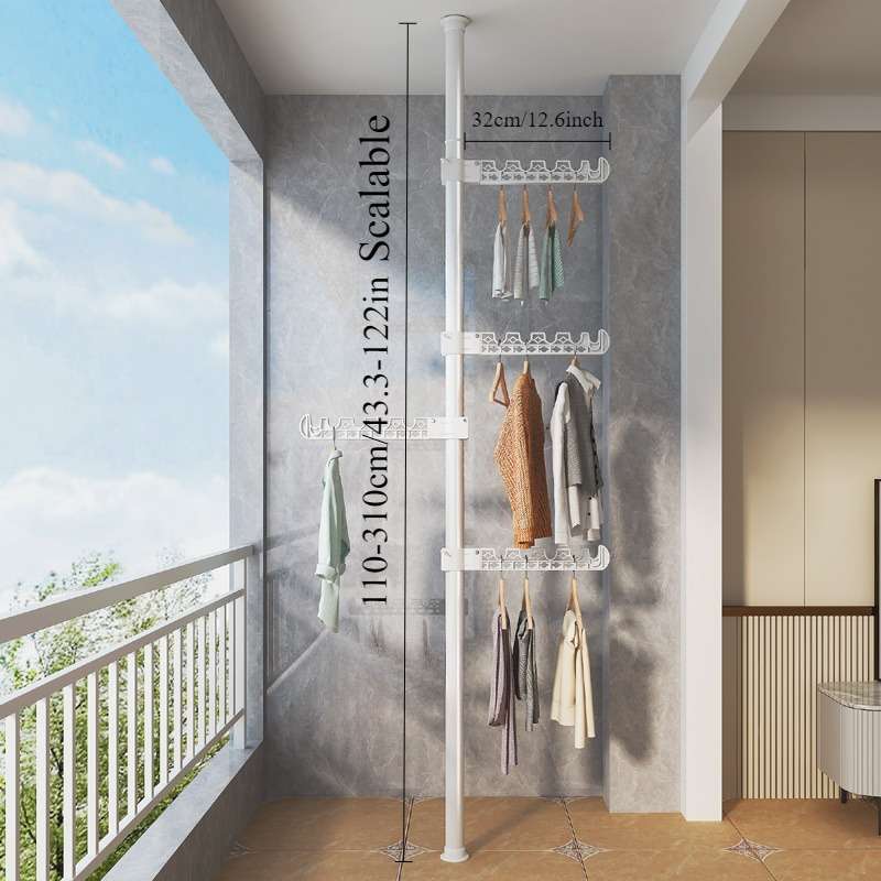 Clothes Rack White Clothes Drying Rack 6 Wings