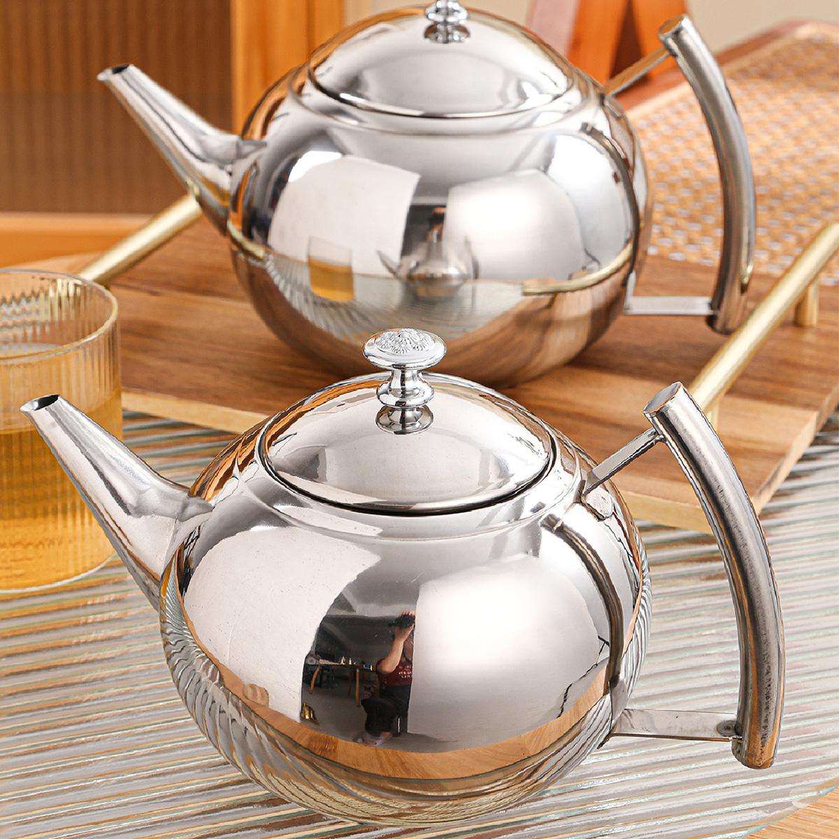 Kettle Color Small Silver Round Kettle With Large Handle