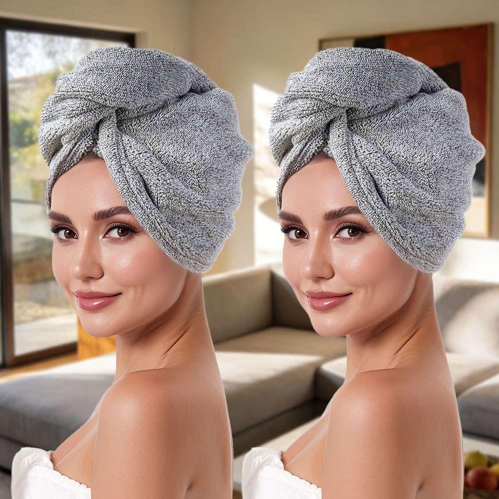 Hair Turban 2Pcs Striped