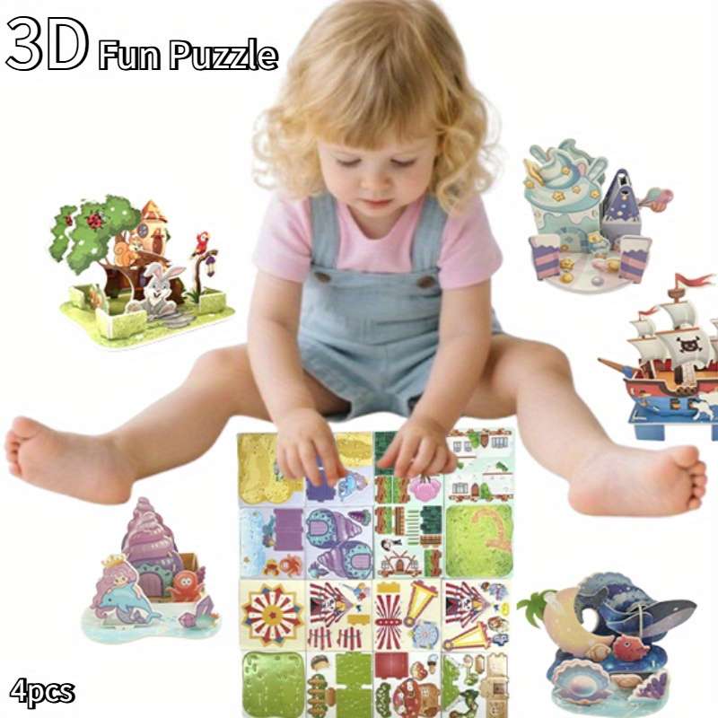 Building Toy Architectural Model Toy Set Model Random Quantity 4 Pcs