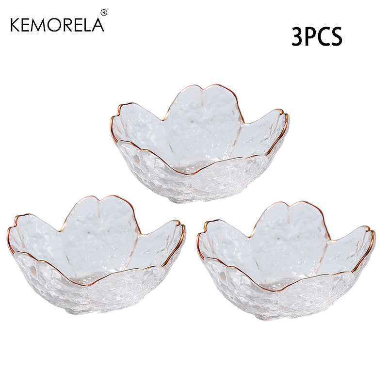 Bowl Model Transparent Petal Dish3Pcs