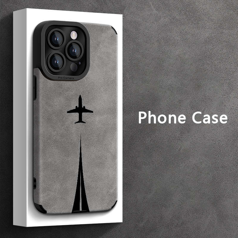 1Pc Mixed Color  For iPhone 13 Airplane Trajectory Pattern Phone Case