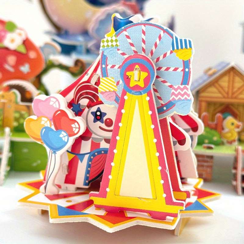 3D Building Model Puzzle Set Model Random Style Quantity 4 Pcs